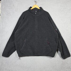 Outersport Sweater Mens Charcoal Outer Tech Deep Fleece VTG Heavyweight  1/2 Zip